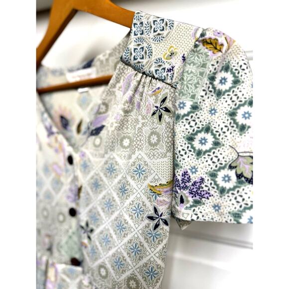 Monteau Los Angeles Patchwork Print Spring Dress Medium Free People Cottagecore - Picture 1 of 7